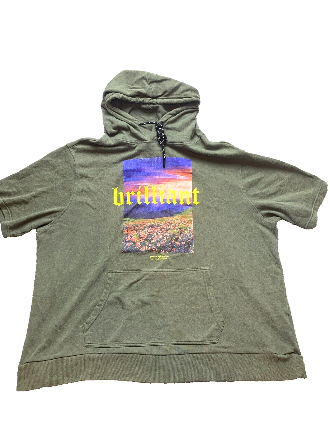 No Boundaries Shirt Adult 3XL XXXL Army Green Art Artsy Naturecore Hoodie Mens