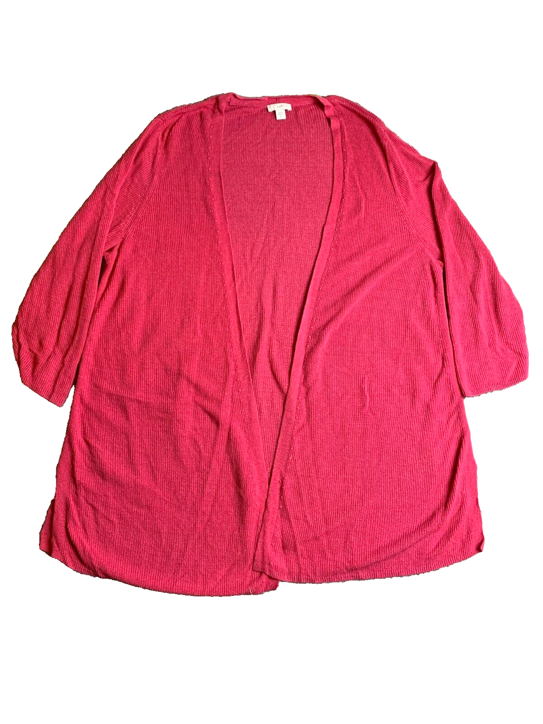 J Jill Sweater Women Extra Large Red Open Front Cardigan Tunic Flowy Lightweight