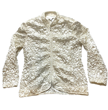 Load image into Gallery viewer, Tahari Arthur S. Levine Jacket Womens Large Ivory Zip Up Shimmer Satin Look
