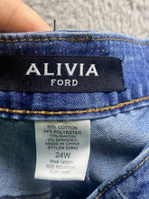 Load image into Gallery viewer, Alivia Ford Jeans Womens 24W Whiskered Rayon Spandex Fringe Hem Asymmetric Plus
