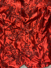 Load image into Gallery viewer, Liz Baker Shirt Womens 18W Red Black AOP Embossed Flower Rayon Button Up Plus
