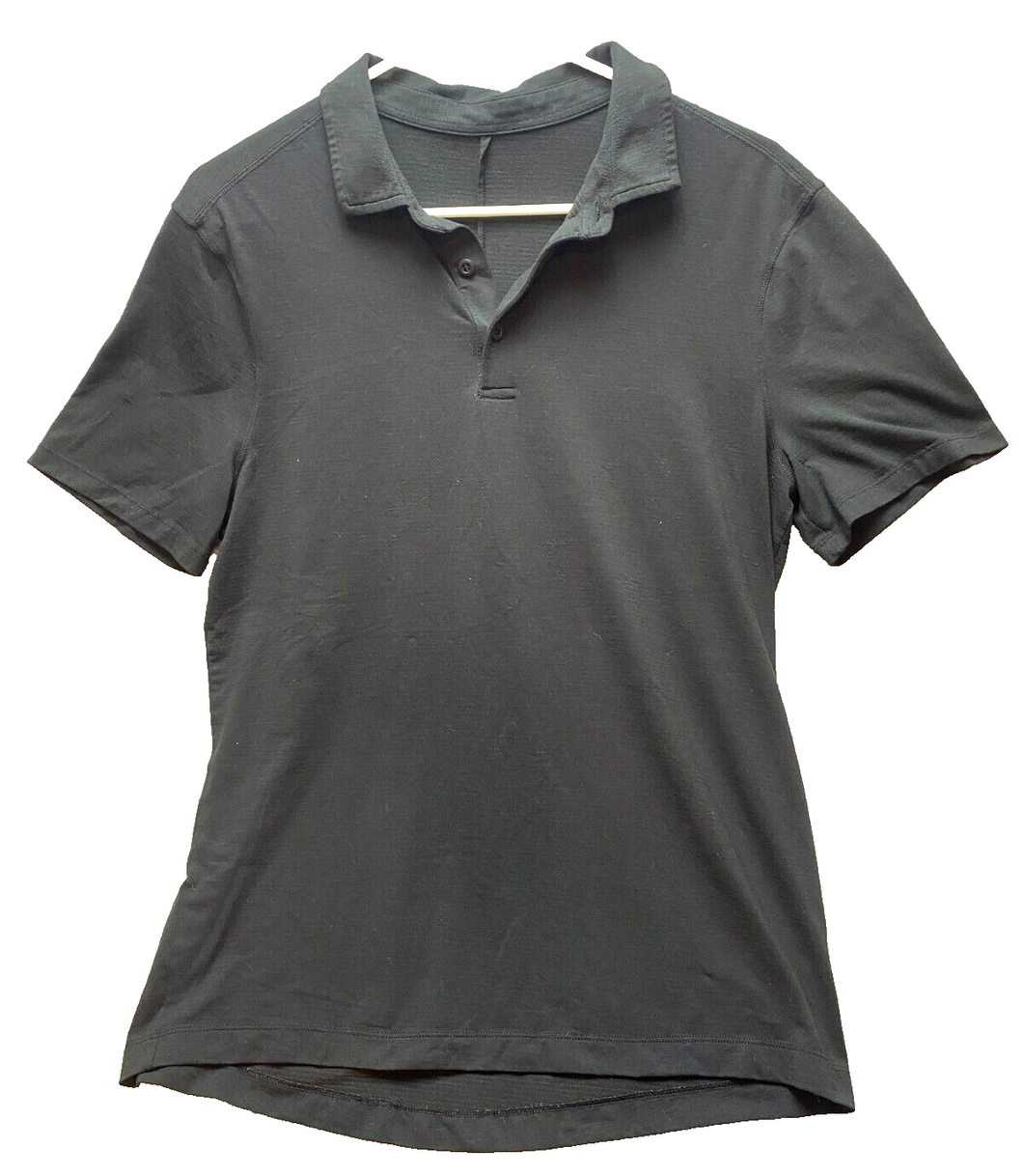 Lululemon Shirt Adult Medium Black Preppy Collared Performance Golf Polo Mens