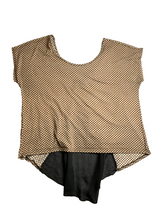 Load image into Gallery viewer, Julie's Closet Shirt Womens 2X Tan Mini Polkadot Bowtie Sheer Blouse Plus Ladies
