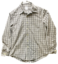 Load image into Gallery viewer, Brooks Brothers 346 Shirt Adult Medium Gray Slim Fit Plaid Button Up Casual Mens
