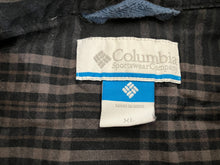 Load image into Gallery viewer, Columbia Shirt Adult Extra Large Black Tan Plaid Button Up Pocket Sportswear Men
