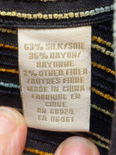 Load image into Gallery viewer, Axis Shirt Adult 2XL Black Funky Rainbow Striped Button Down Silk Rayon Mens
