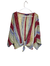 Load image into Gallery viewer, Indie Ella Shirt Womens One Size Stripes Kimono Open Front Boho Robe Silk Ladies
