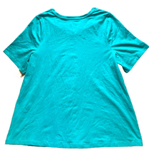 Load image into Gallery viewer, Catherines Shirt Womens 14/16W Teal Green Swiss Dot Suprema Collection Plus NWT
