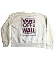 Load image into Gallery viewer, Vans Sweatshirt Womens Small Gray Off The Wall Oversized Boxy Sweater Fleece
