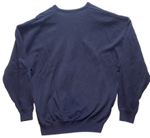 Load image into Gallery viewer, St Croix Sweater Medium Navy Blue V-Neck Outerwear Pullover Textured Mens
