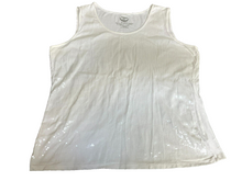 Load image into Gallery viewer, Zenergy By Chicos Shirt Womens 3 Extra Large White Tank Sassy Sequin Ladies
