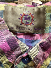 Load image into Gallery viewer, The Territory Ahead Shirt Adult 2XL XXL Rainbow Patchwork Texture Button Up Mens
