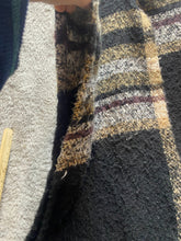 Load image into Gallery viewer, Torrid Sweater Womens One Size Black Tan Plaid Fringe Shawl Poncho Boho Ladies
