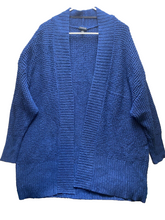 Load image into Gallery viewer, Torrid Sweater Womens 3 (3X) Blue Knitted Cardigan Open Front Jacket Ladies
