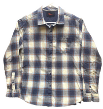 Load image into Gallery viewer, STOIC Shirt Adult Large Blue Ivory Button Up Flannel Plaid Pocket Casual Mens
