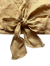 Load image into Gallery viewer, Anthropologie Grade &amp; Gather Shirt Women Small Tan Tie Boho Peasant Linen Blouse

