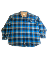 Load image into Gallery viewer, Legendary Whitetails Shirt Adult 4XT Blue Black Plaid Flannel Button Up Mens
