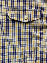 Load image into Gallery viewer, Ralph Lauren Shirt Adult Large Navy Yellow Plaid Creek Button Up Pocket Mens
