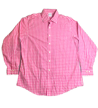 Load image into Gallery viewer, Brooks Brothers 346 Shirt Adult 16.5 4/5 Pink Checkered Slim Fit Non Iron Mens

