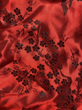 Load image into Gallery viewer, Liz Baker Shirt Womens 18W Red Black AOP Embossed Flower Rayon Button Up Plus
