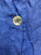 Load image into Gallery viewer, Fenini Shirt Womens Small Light Blue Button Up Linen Oversized Blouse Ladies
