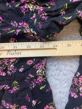 Load image into Gallery viewer, Torrid Shirt Womens 3 3X Black AOP Flower Tunic Gauze Tasseled Boho Hippie Plus
