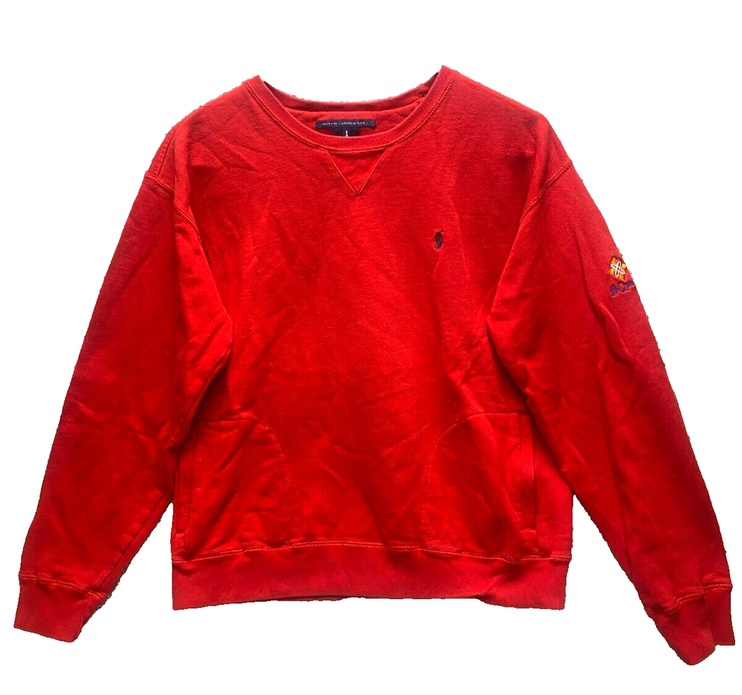 Ralph Lauren Sweater Adult Small Red La Quinta Golf Outerwear Blue Pony Pullover