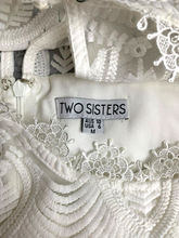 Load image into Gallery viewer, Two Sisters Dress Womens Medium White Embroidered Lace Boho Bohemian Eyelet
