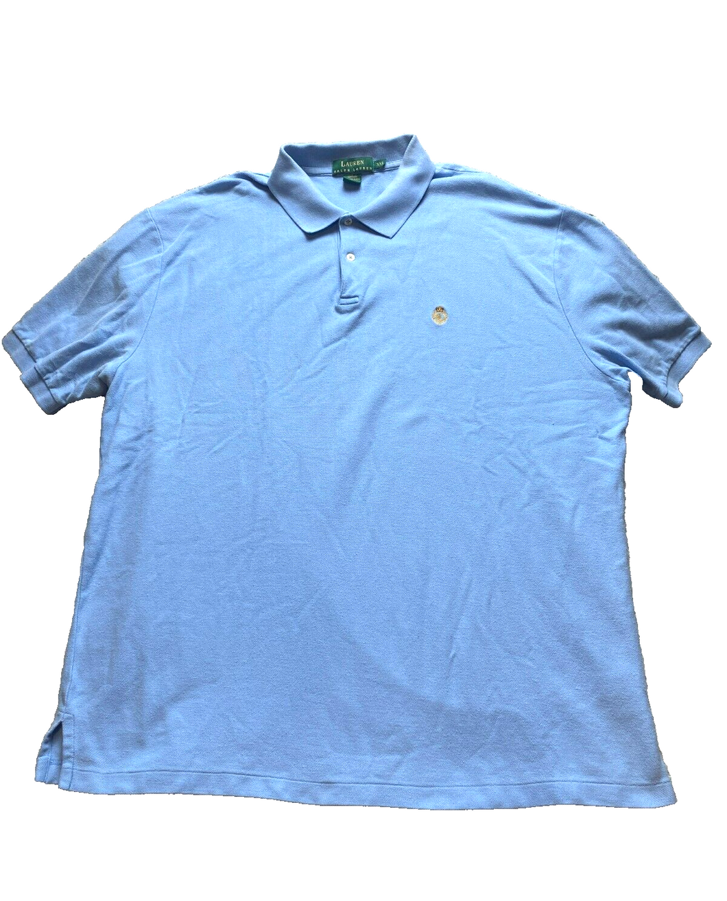 Lauren Ralph Lauren Shirt Adult 2XL XXL Blue Preppy Crown Crest Golf Polo Mens