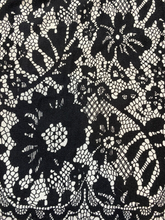 Load image into Gallery viewer, Lavina Dress Womens 44 Black White Lace Lined Flower Boho Bodycon Shift Ladies
