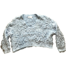 Load image into Gallery viewer, Anthropologie Altar'D State Sweater Womens Medium Light Blue Fuzzy Cropped Boho
