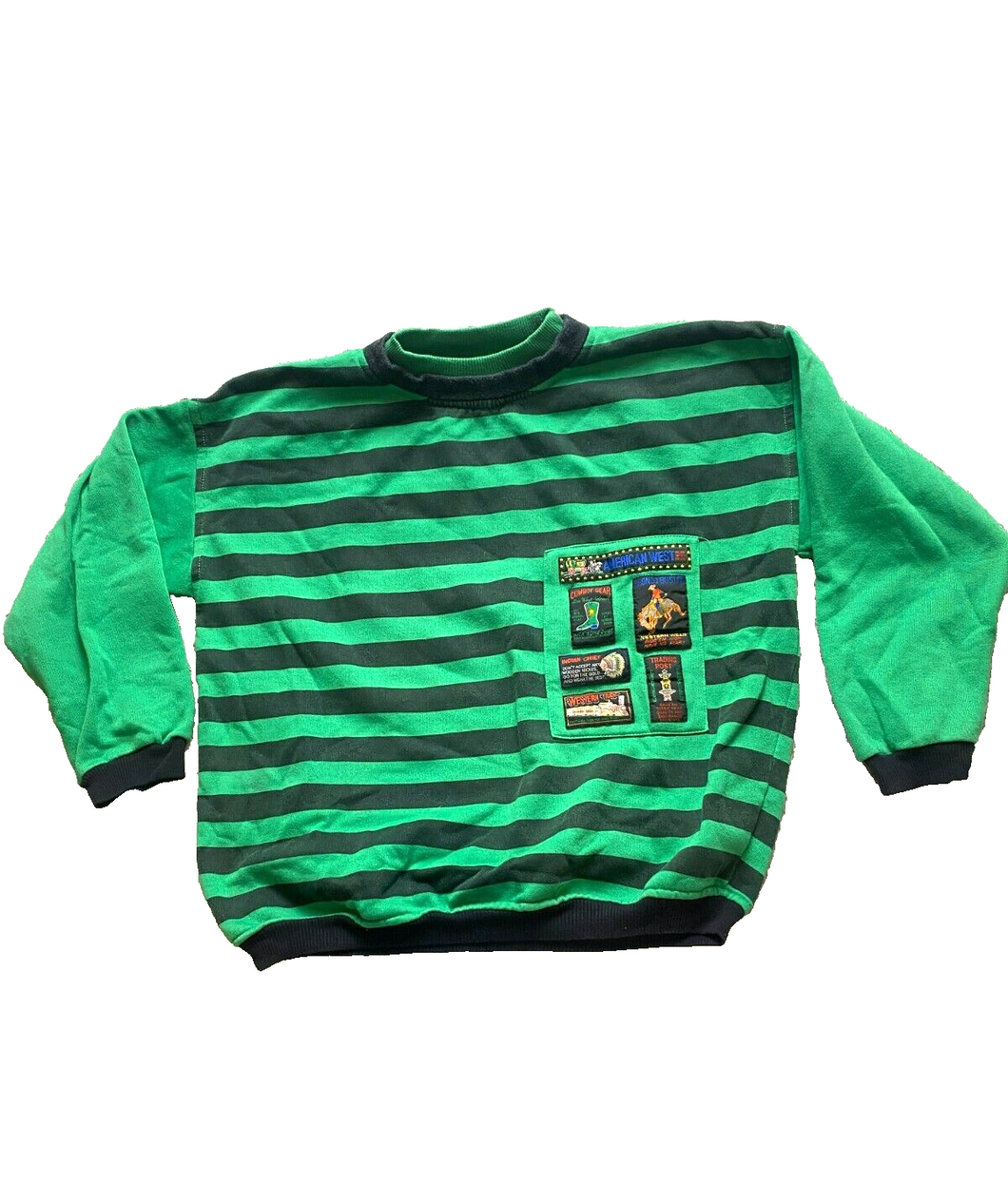 Gitano Sweater Adult Small Green Patches American West Indian Chef Cowboy Mens