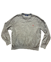 Load image into Gallery viewer, Ralph Lauren Sweater Adult Large Heather Gray Oversized Red Pony Knitted Mens
