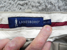 Load image into Gallery viewer, Lanesboro Pants Adult 34x34 Straight Leg Flat Front Khakis Casual Dress Mens
