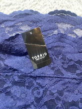 Load image into Gallery viewer, Torrid Shirt Womens 5 5X Peacoat Lace Boat Neck Boho Peasant Blouse Plus NWT
