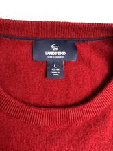 Load image into Gallery viewer, Land&#39;s End Sweater Adult Large Red 100% Cashmere Oversized Grandpa Outerwear Men

