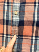 Load image into Gallery viewer, Lauren Ralph Lauren Shirt Womens Medium Peach Teal Button Up Flannel Plaid Lady
