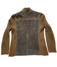 Load image into Gallery viewer, Bob Mackie Jacket Womens Small Brown Oversized Wearable Art Zip Up Embroidered

