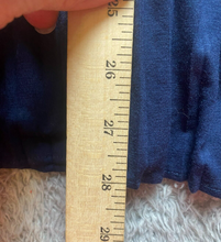Load image into Gallery viewer, J Jill Shirt Womens Medium Navy Blue Oversized Ruffle Hem Tunic Blouse Rayon
