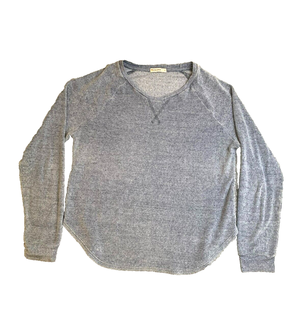 Marine Layer Sweater Womens Large Heather Blue Fleece Oversized Pullover Ladies