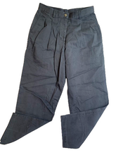 Load image into Gallery viewer, LL Bean Jeans Womens 8 (29x26) Petite Black Denim Straight Pleated Trouser Chino
