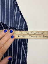 Load image into Gallery viewer, Dress Forum Jumpsuit Womens Small Navy White Stripes Wide Leg Romper Pants NWT
