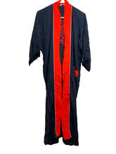 Load image into Gallery viewer, Vintage Plum Blossom Kimono Adult Medium Black Chinese Dragon 47" Long Robe Mens
