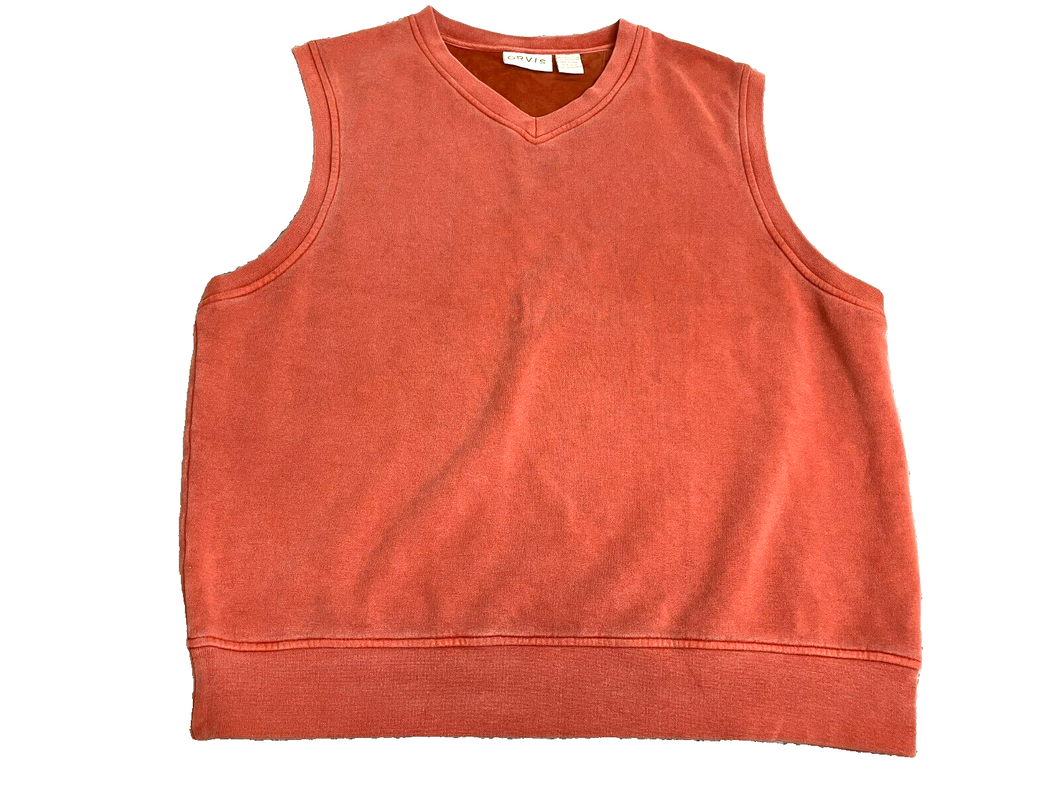 Orvis Sweater Adult Large Coral V-Neck Golf Sweater Pullover Sporting Mens