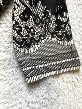 Load image into Gallery viewer, Lavina Dress Womens 44 Black White Lace Lined Flower Boho Bodycon Shift Ladies
