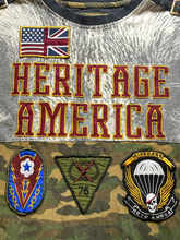 Load image into Gallery viewer, Heritage America Shirt Adult Medium Black Gray Camo Flag Skull Sewn Y2K Mens
