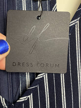 Load image into Gallery viewer, Dress Forum Jumpsuit Womens Small Navy White Stripes Wide Leg Romper Pants NWT
