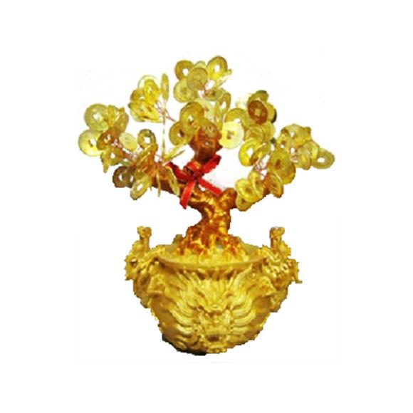 GOLD COIN TREE W/DRAGON BASE