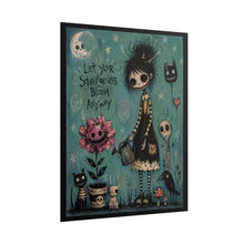 Load image into Gallery viewer, Rolled Poster — Goth Cute Art Print: "Let Your Strangeness Bloom Anyway"
