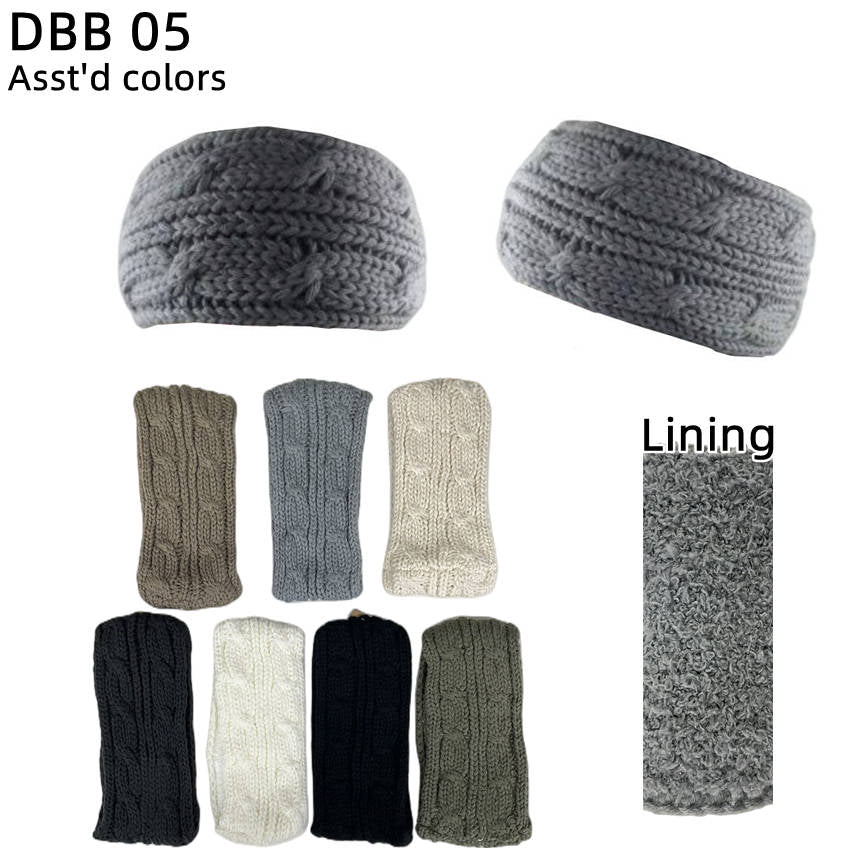 12-pack Women's Cable Knitted Fuzzy Lined Warm Headbands
